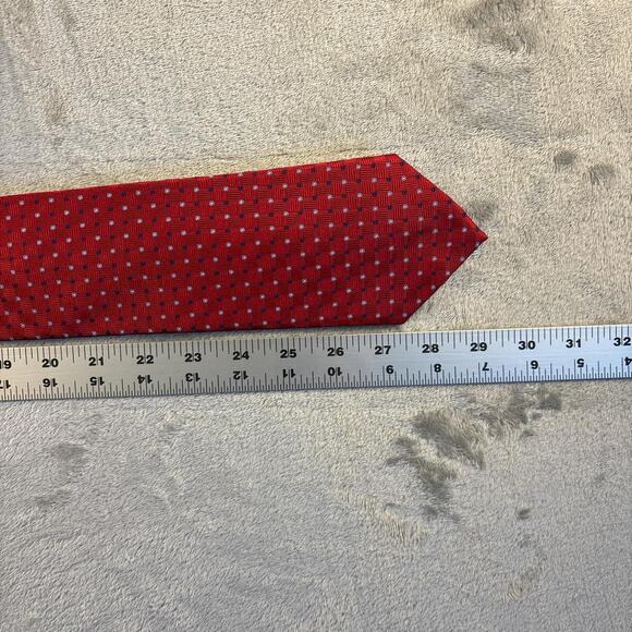 Chaps Ralph Lauren Red Geometric Pattern Neck Tie - Picture 4 of 4